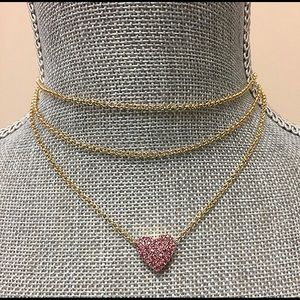 Triple Strand Pink Heart Choker,NWT-Boutique